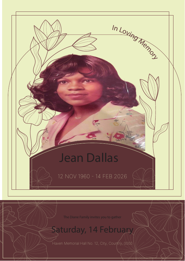 A4 Funeral Floral Flyer